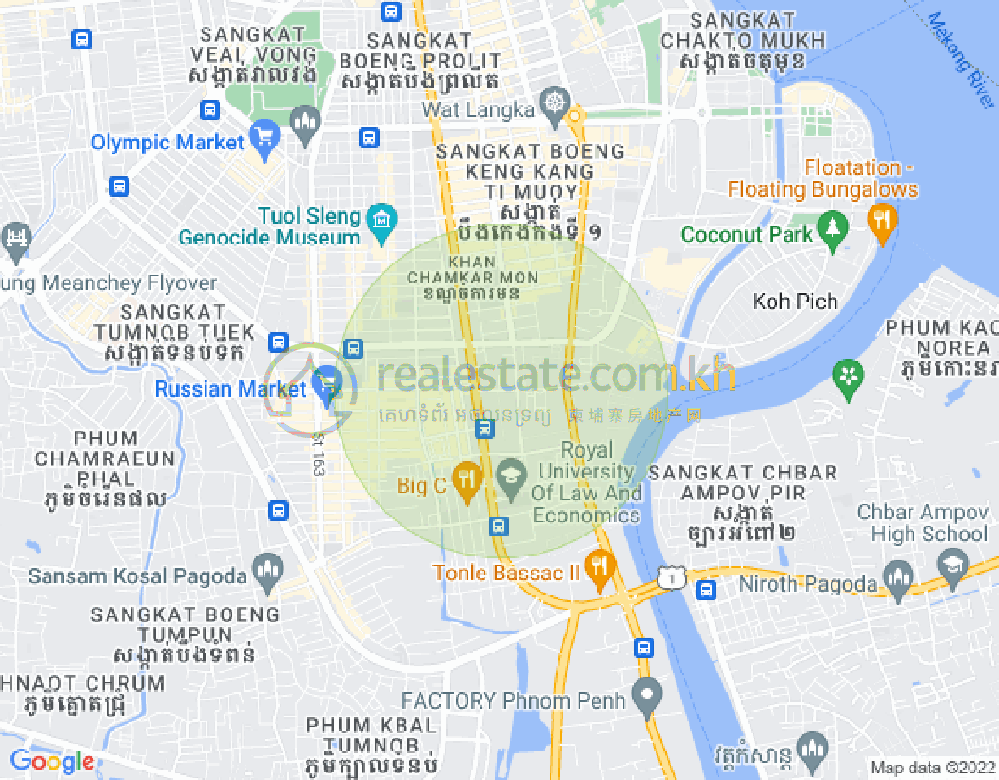 Map of Boeung Trabek, Chamkarmon, Phnom Penh