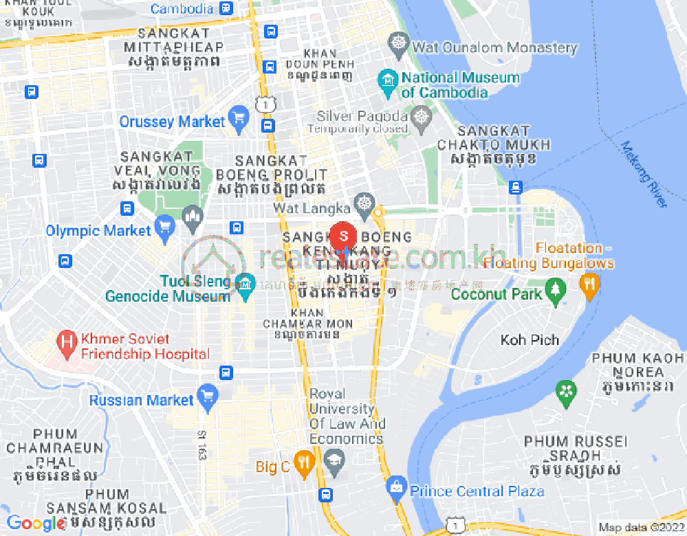 Map of BKK 1, Boeng Keng Kang, Phnom Penh