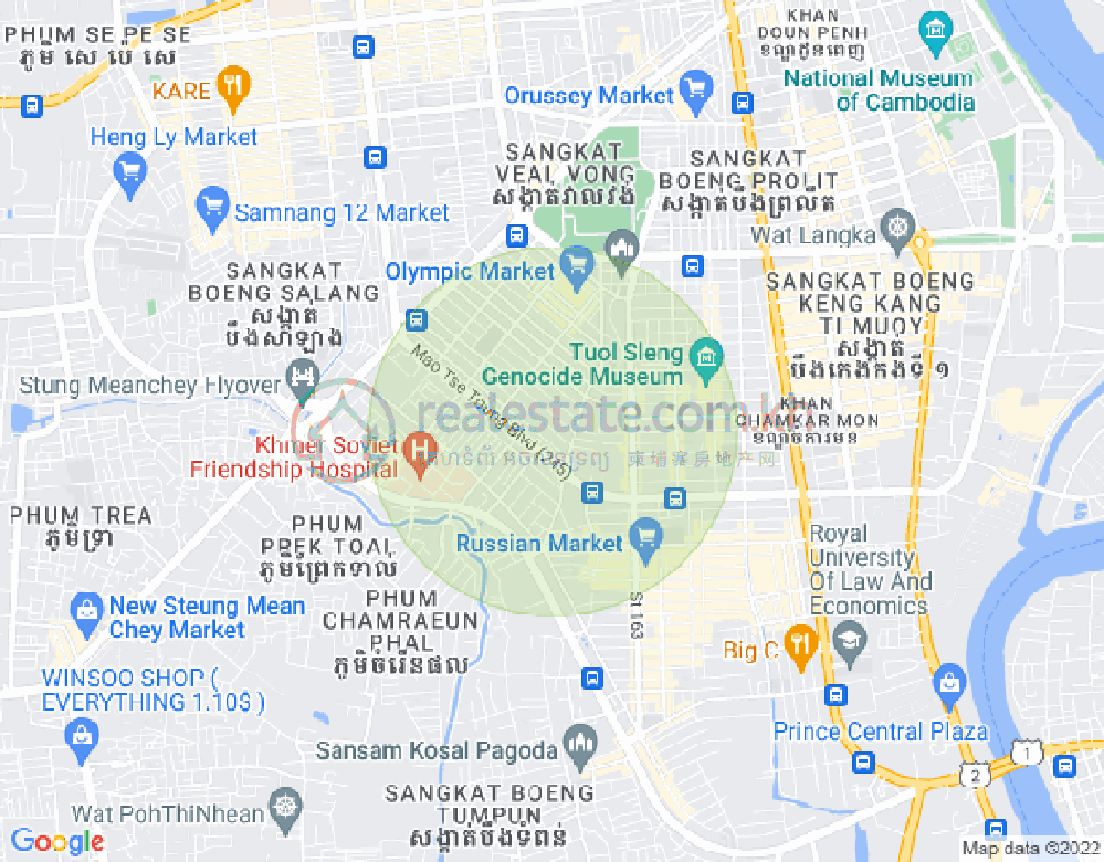 사남고구역, 짬까몬, 프놈펜 지도