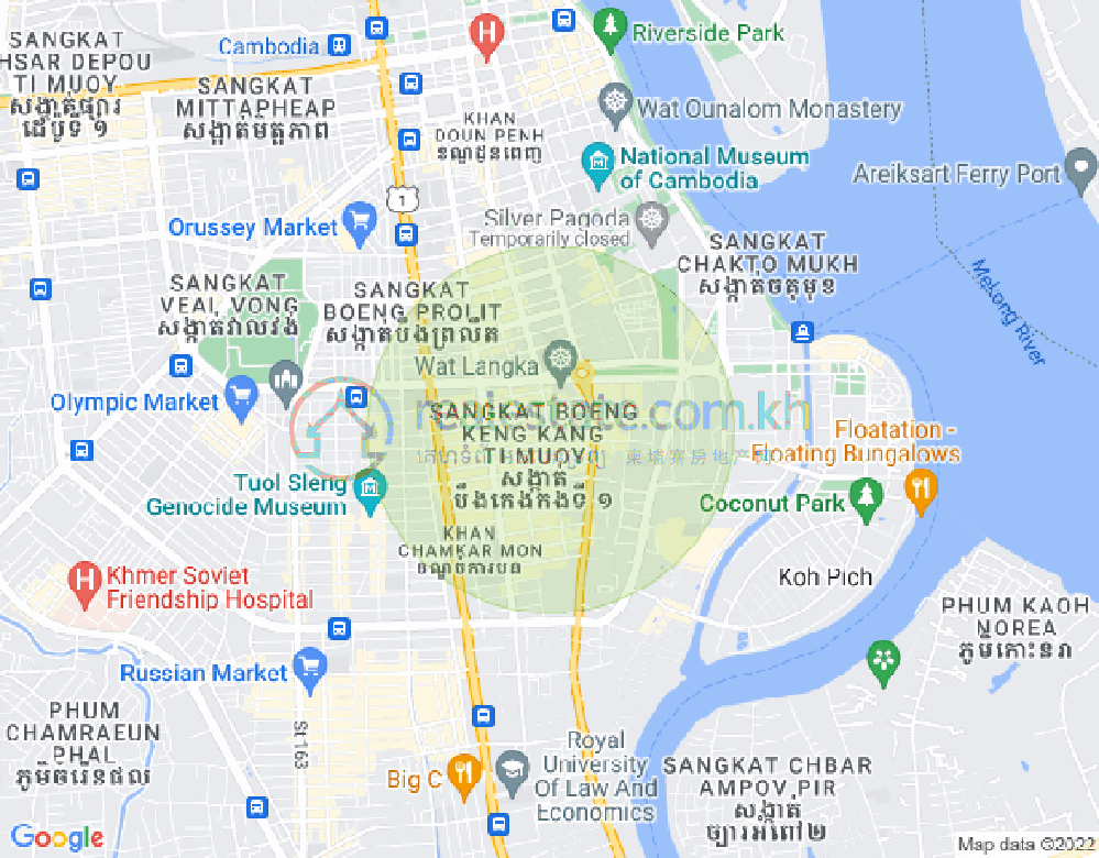 Map of BKK 1, Boeng Keng Kang, Phnom Penh