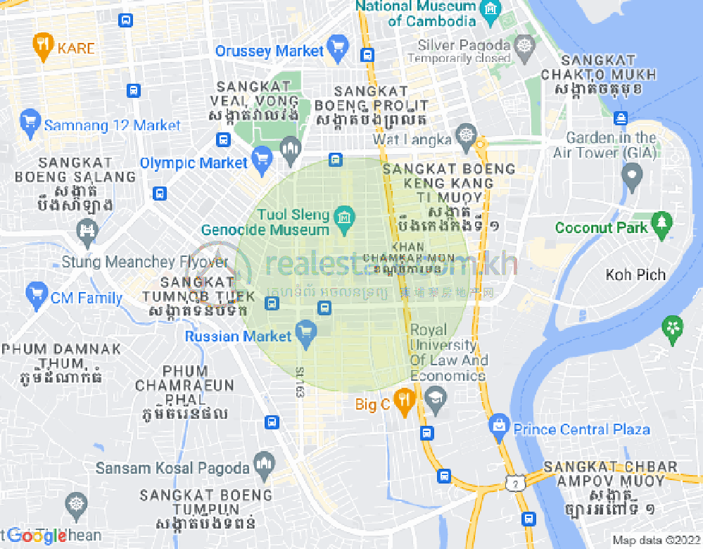 Mapa: BKK 3, Boeng Keng Kang, Phnom Penh