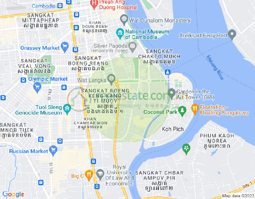 百色河分区, 占卡蒙, 金边地图