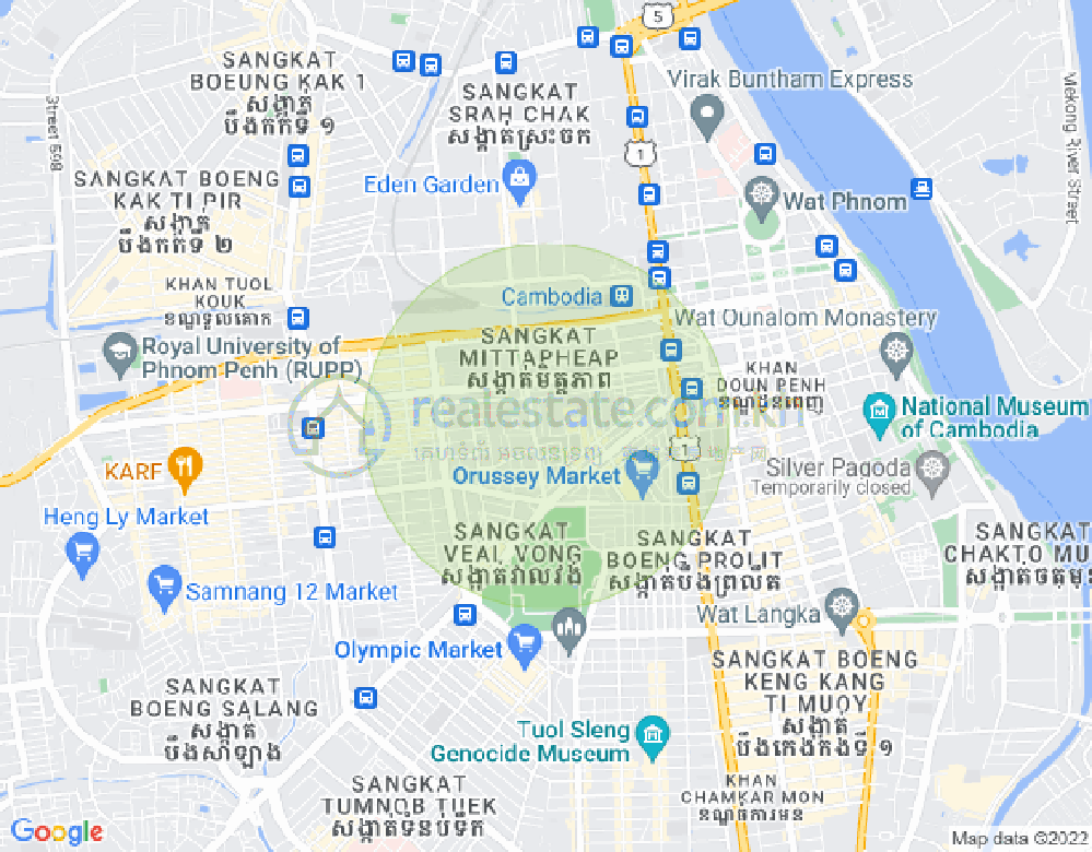 Mapa: Ou Ruessei 4, 7 Makara, Phnom Penh