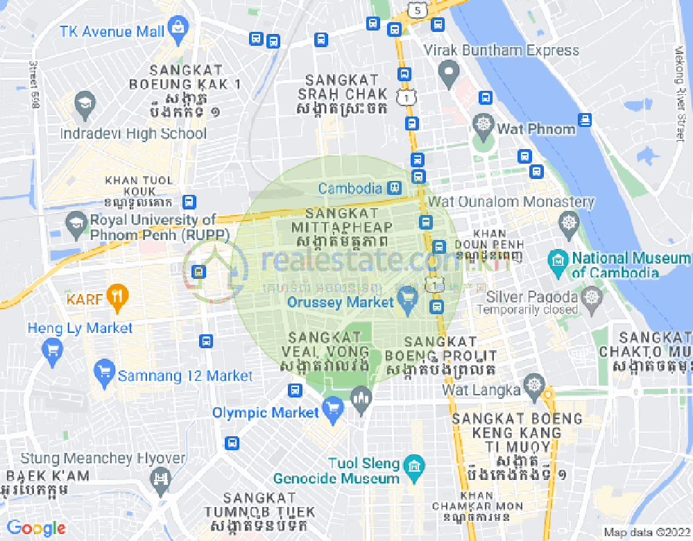 Mapa: Ou Ruessei 4, 7 Makara, Phnom Penh
