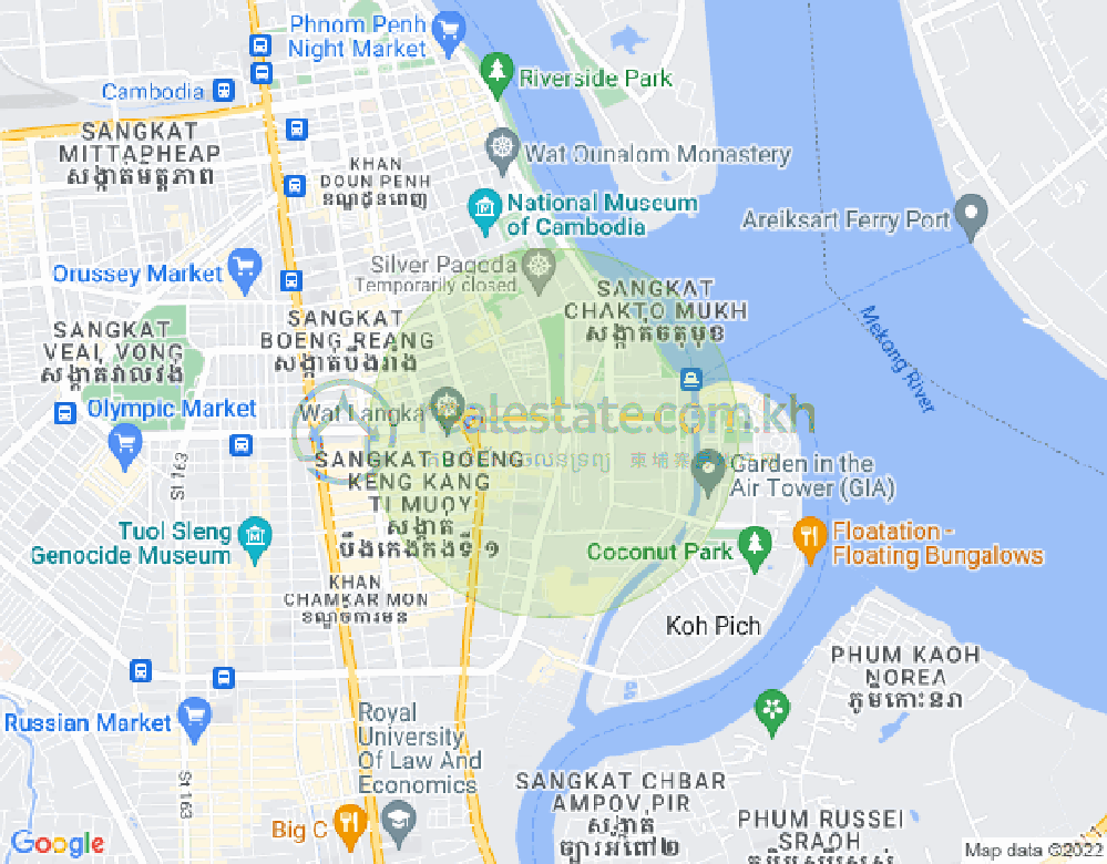 Carte de Chakto Mukh, Daun Penh, Phnom Penh