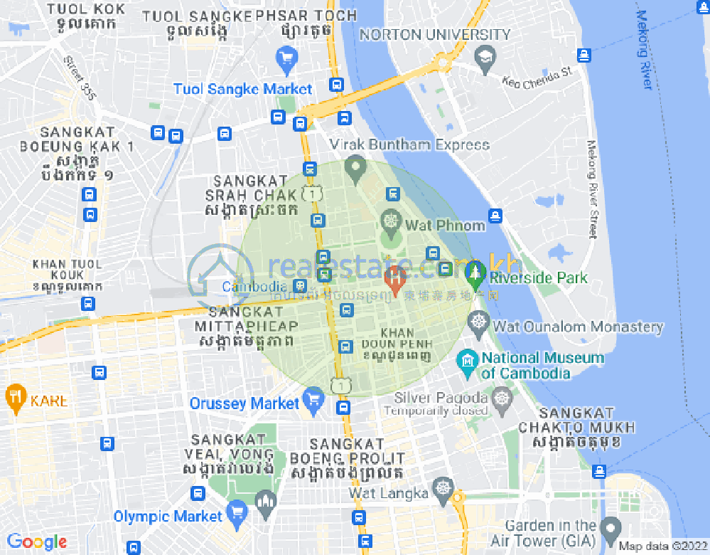 Mapa: Phsar Kandal I, Daun Penh, Phnom Penh
