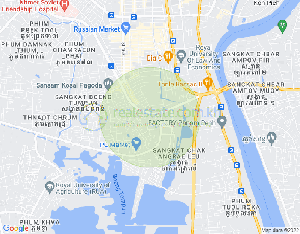 Boeung Tumpun分区, 棉芷区, 金边地图