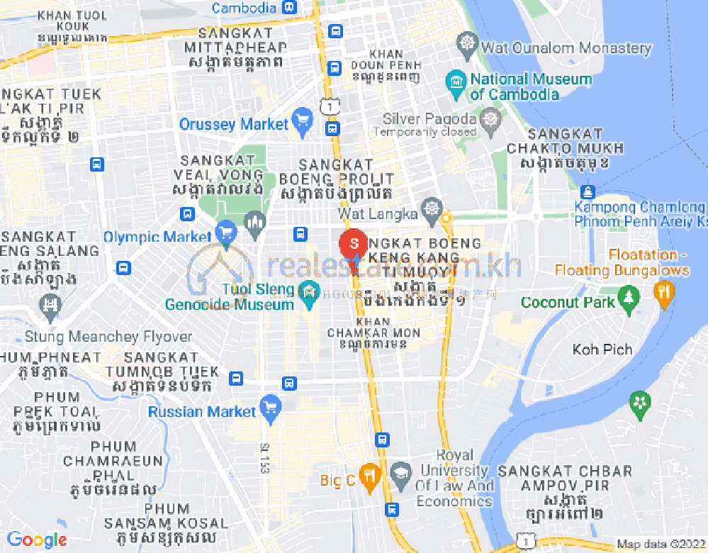 Mapa: BKK 3, Boeng Keng Kang, Phnom Penh