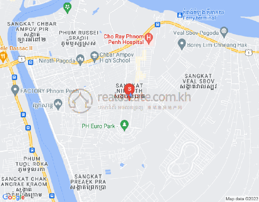 Mapa: Nirouth, Chbar Ampov, Phnom Penh