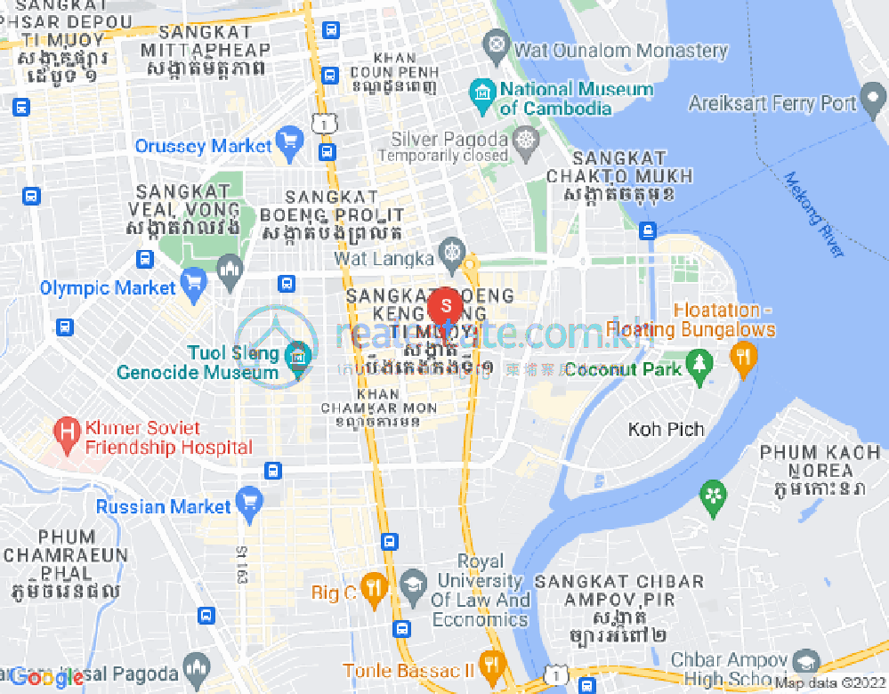 Mapa: BKK 1, Boeng Keng Kang, Phnom Penh