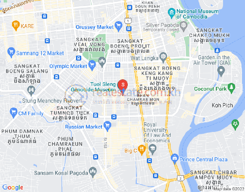 万景岗2分区（BKK2), 波哥堪, 金边地图