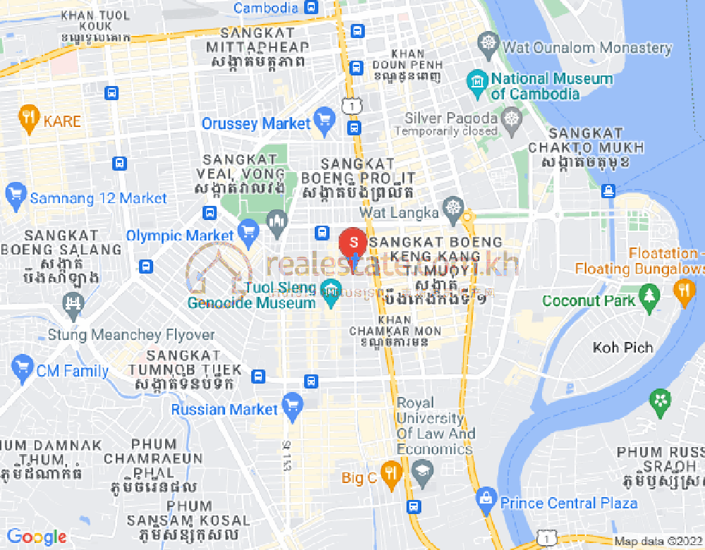 万景岗2分区（BKK2), 波哥堪, 金边地图