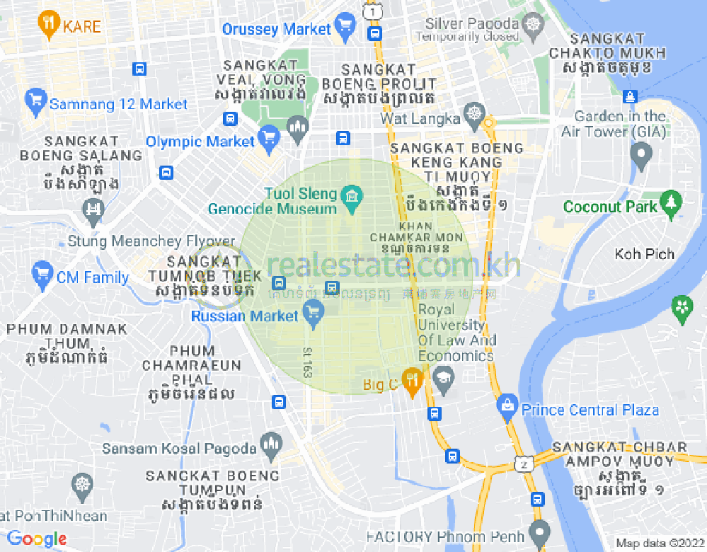Mapa: BKK 3, Boeng Keng Kang, Phnom Penh