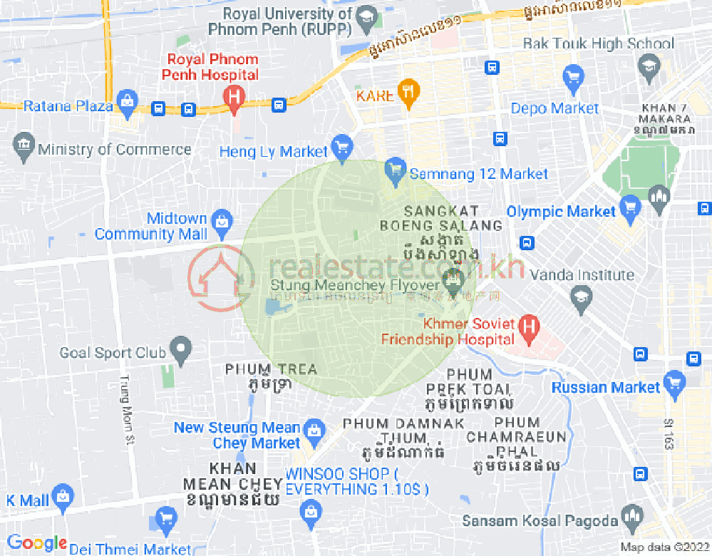 Tuek Thla屯, 森速区, 金边地图