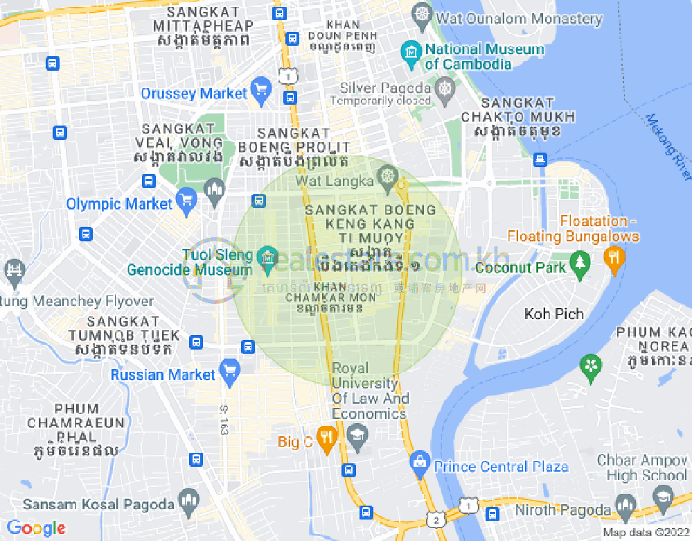 万景岗3分区（BKK3), 波哥堪, 金边地图