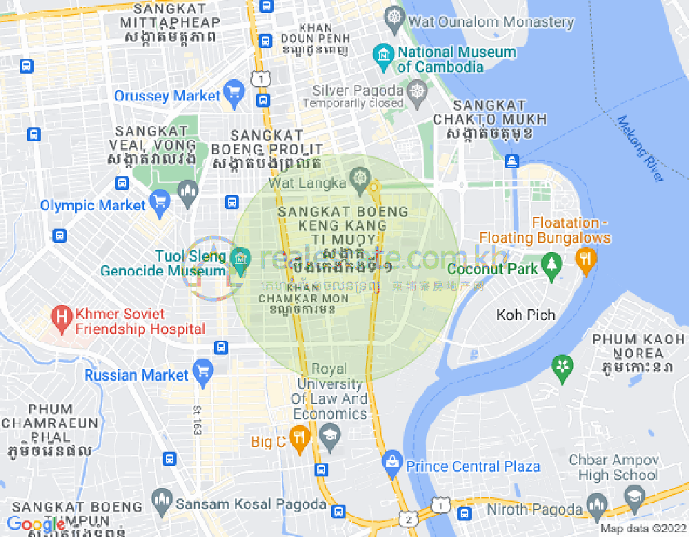 แผนที่ โตนเลบาสัก, จัมการมอน, พนมเปญ