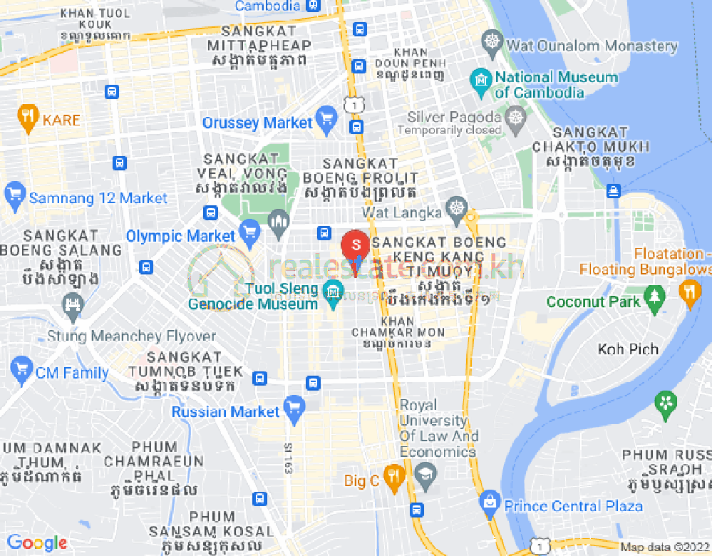 Mapa: BKK 3, Boeng Keng Kang, Phnom Penh