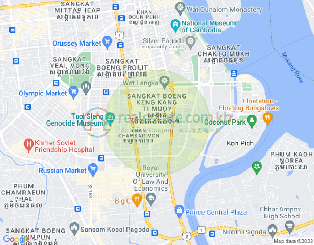 Mapa: Veal Vong, 7 Makara, Phnom Penh