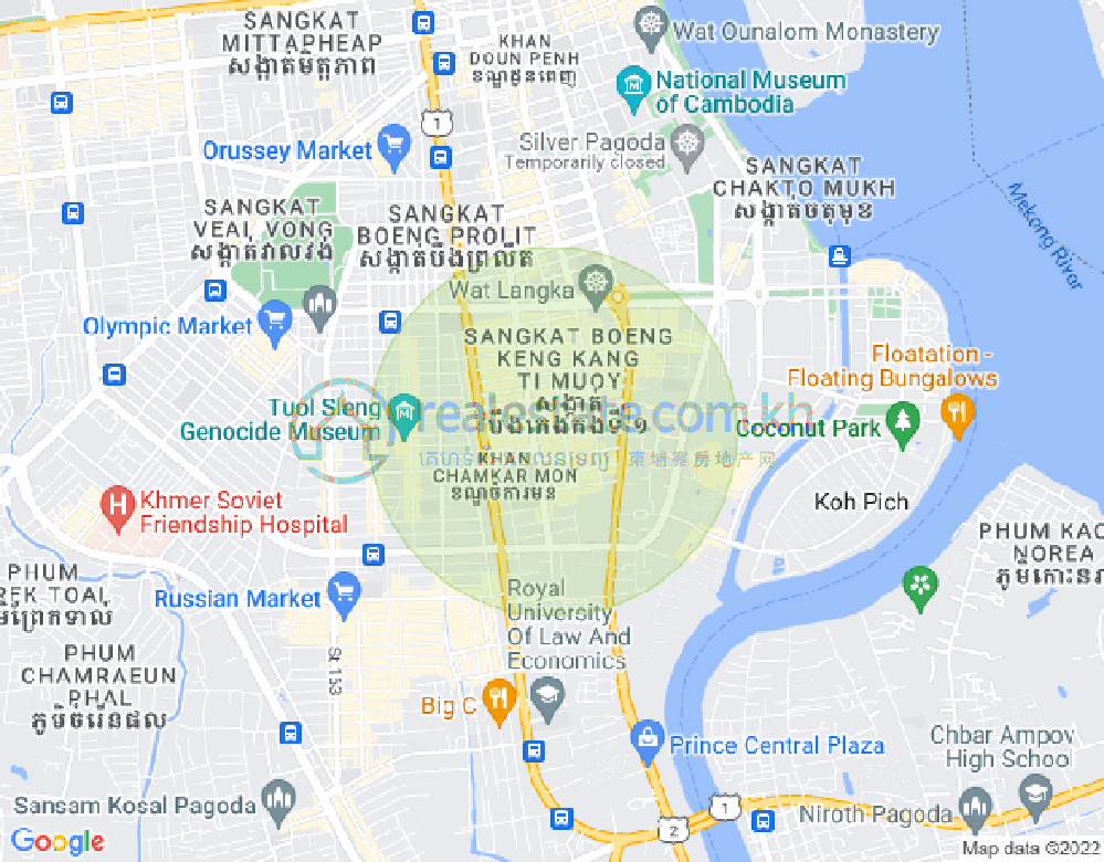 Veal Vong镇, 马卡拉区, 金边地图