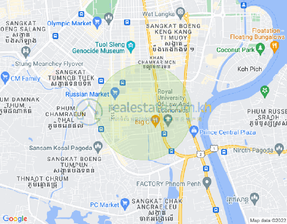 Mapa: Toul Tum Poung 1, Chamkarmon, Phnom Penh