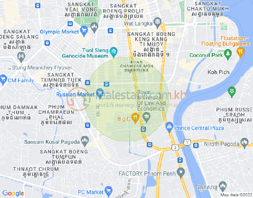 Mapa: Toul Tum Poung 1, Chamkarmon, Phnom Penh