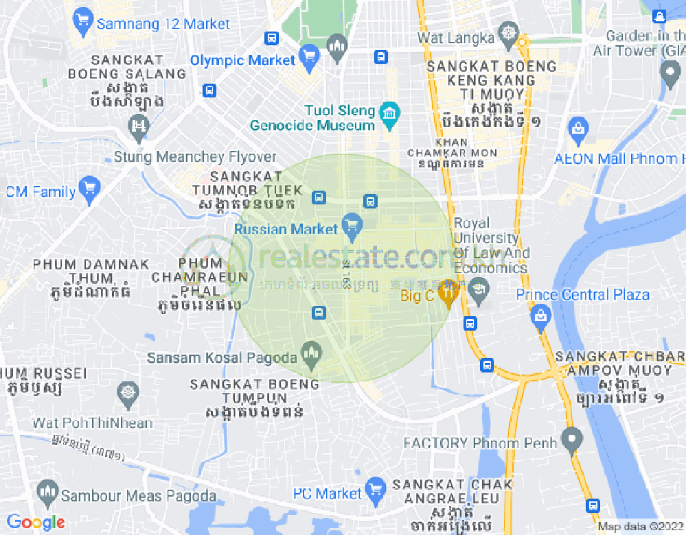 Map of Toul Tum Poung 1, Chamkarmon, Phnom Penh