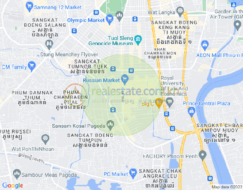 Map of Toul Tum Poung 1, Chamkarmon, Phnom Penh