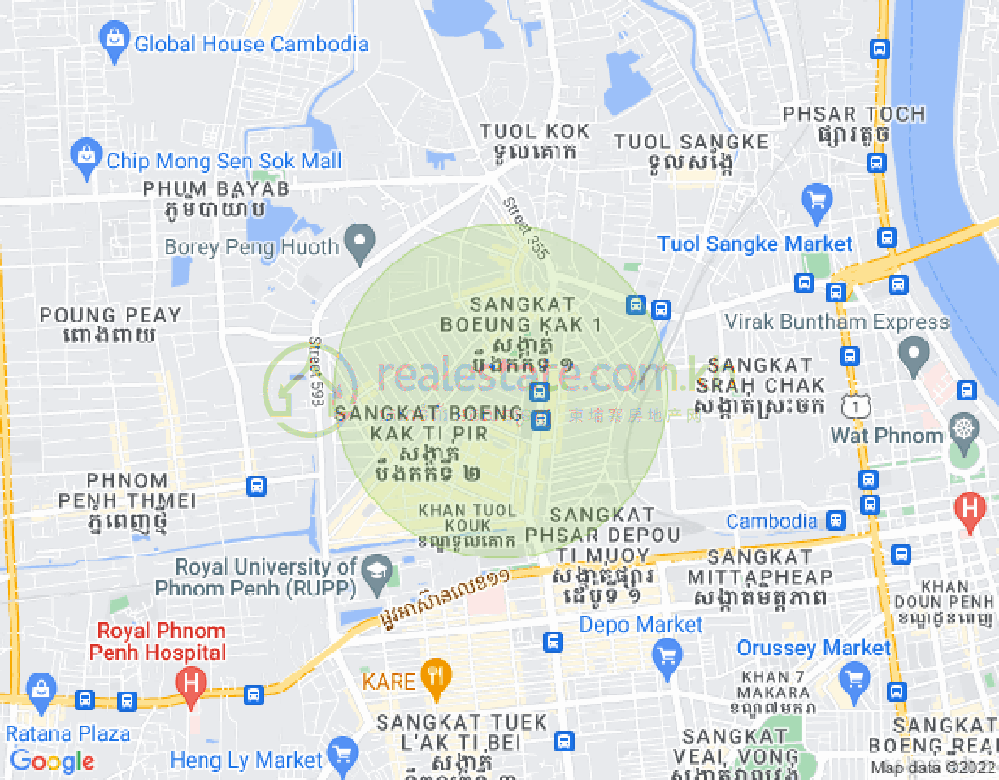 万谷湖1分区, 堆谷区, 金边地图