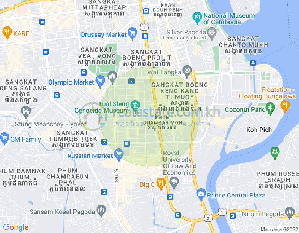 Mapa: BKK 2, Boeng Keng Kang, Phnom Penh