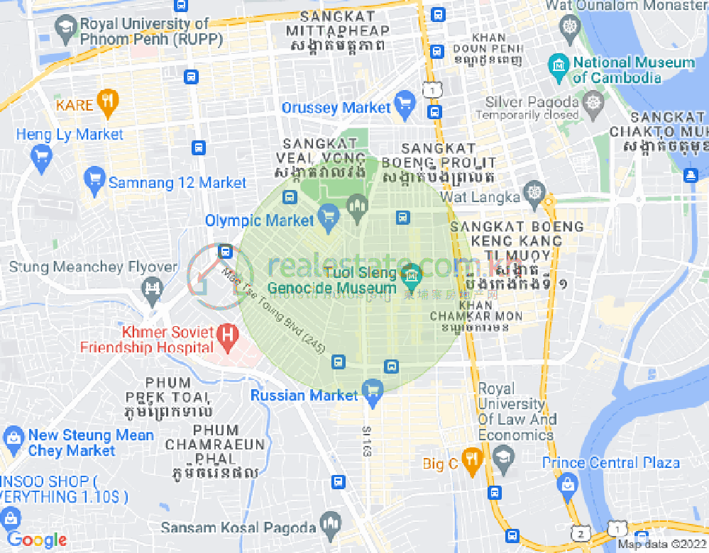 Toul Svay Prey 1镇, 波哥堪, 金边地图