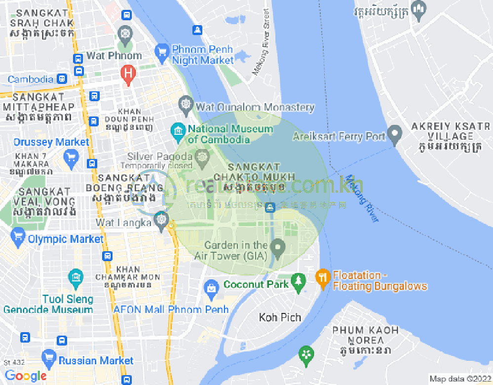 사팔만구역, 룽볜구, 프놈펜 지도