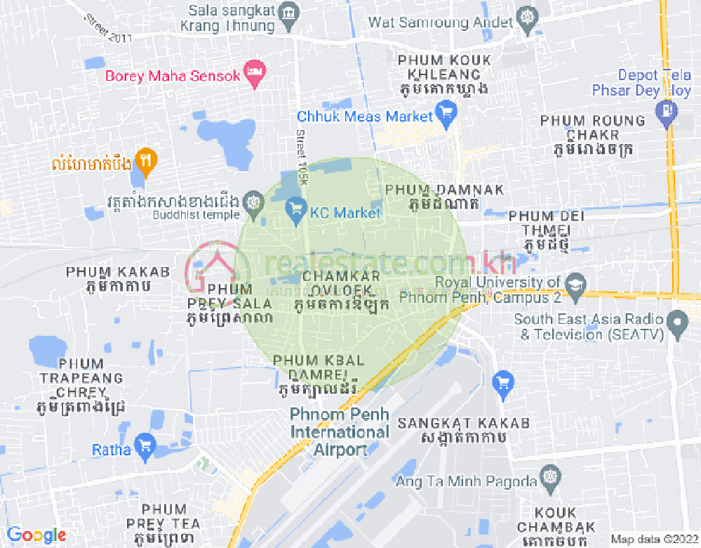 Mapa: Krang Thnong, Sen Sok, Phnom Penh