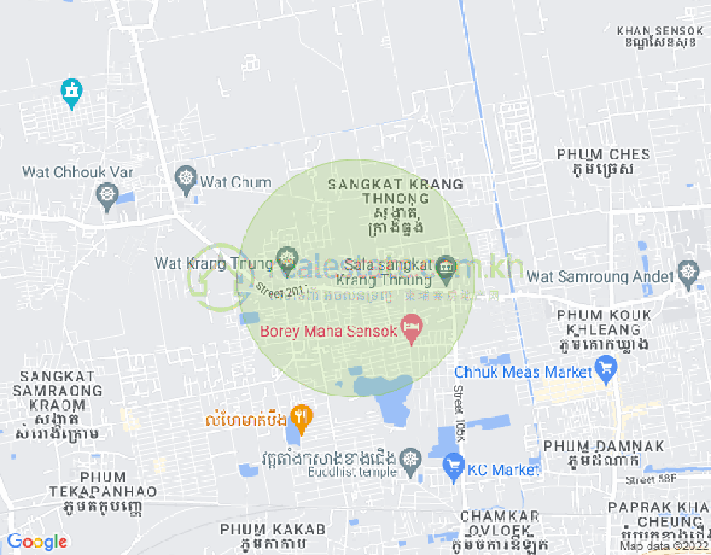 Mapa: Krang Thnong, Sen Sok, Phnom Penh