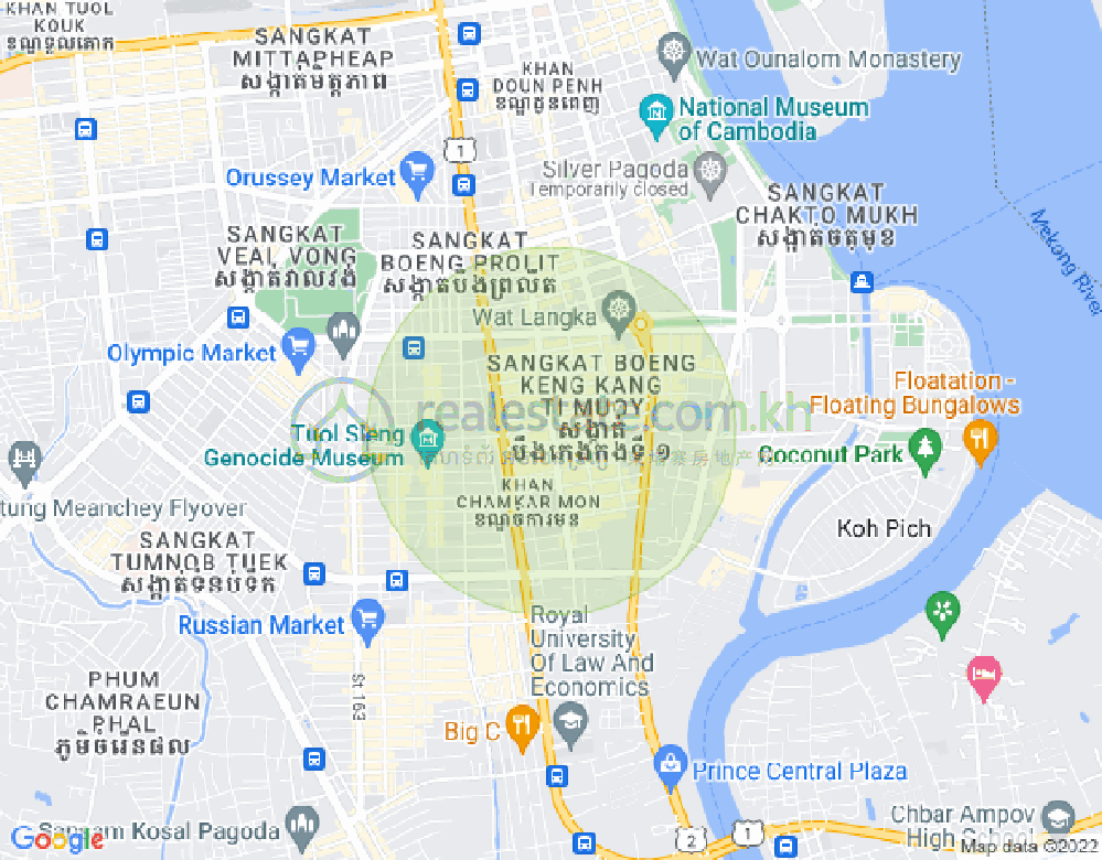 Mapa: BKK 1, Boeng Keng Kang, Phnom Penh