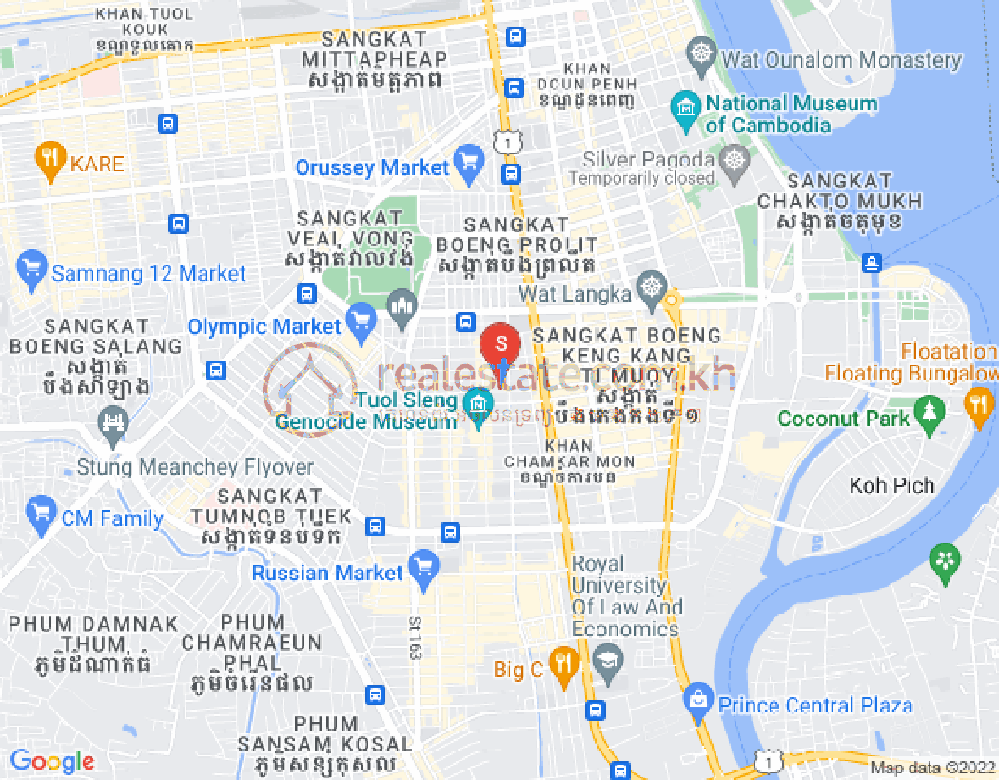 Mapa: BKK 3, Boeng Keng Kang, Phnom Penh