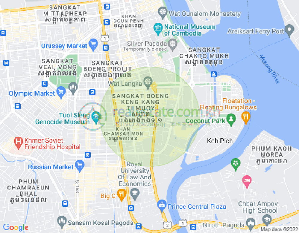 Map of BKK 1, Boeng Keng Kang, Phnom Penh