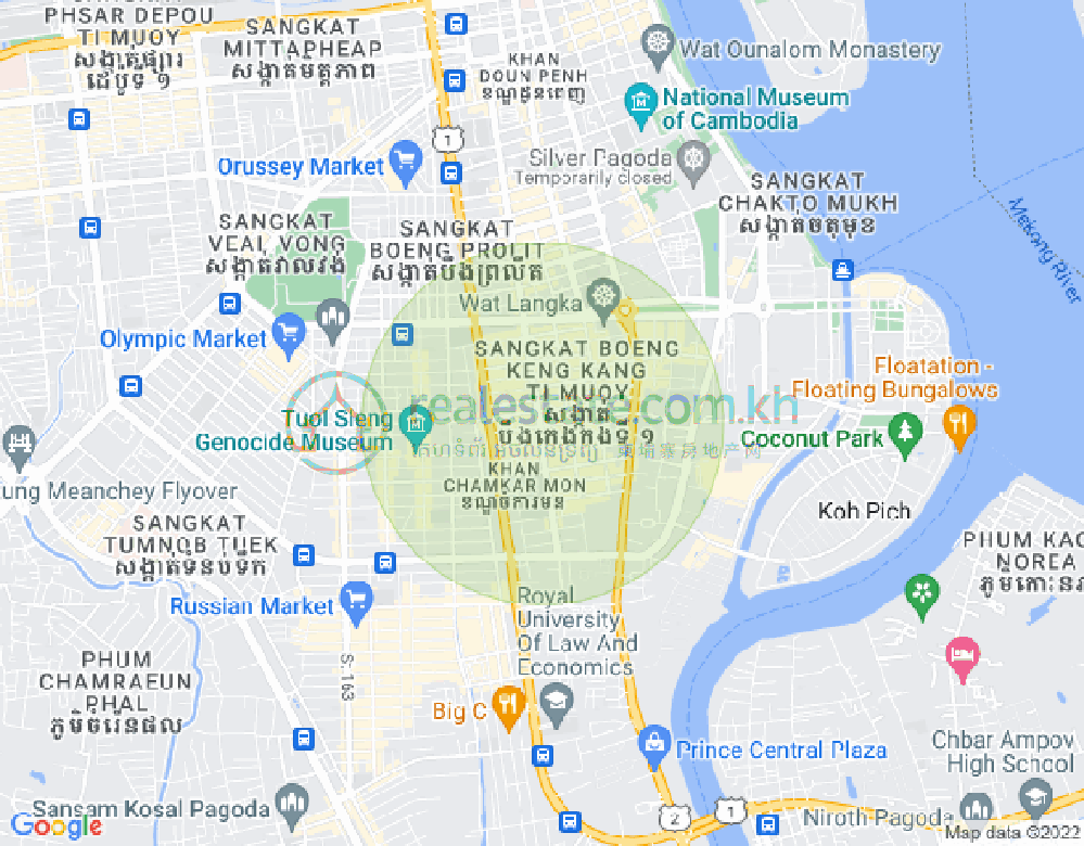 Carte de BKK 1, Boeng Keng Kang, Phnom Penh