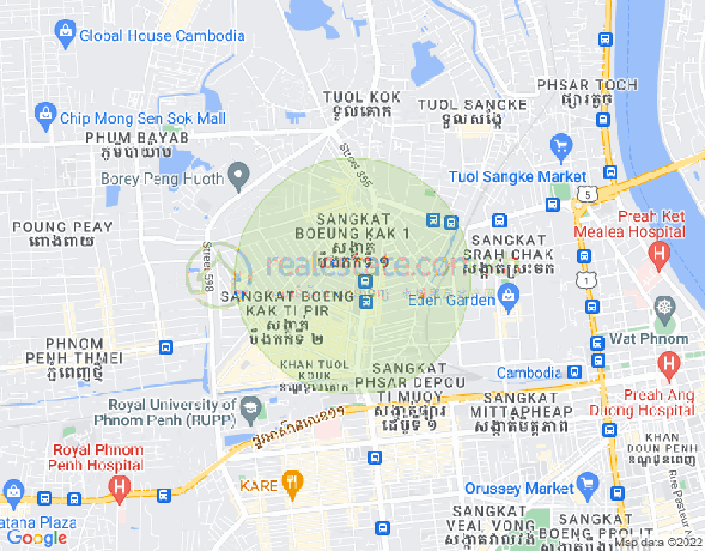 万谷湖1分区, 堆谷区, 金边地图