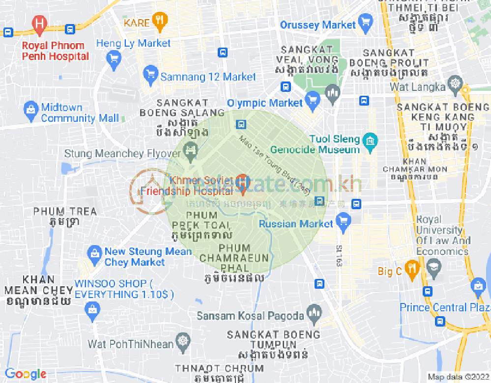 ផែនទី ទំនប់ទឹក, បឹងកេងកង, ភ្នំពេញ