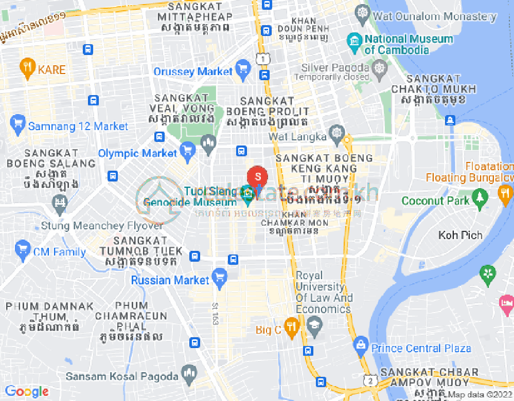 万景岗3分区（BKK3), 波哥堪, 金边地图