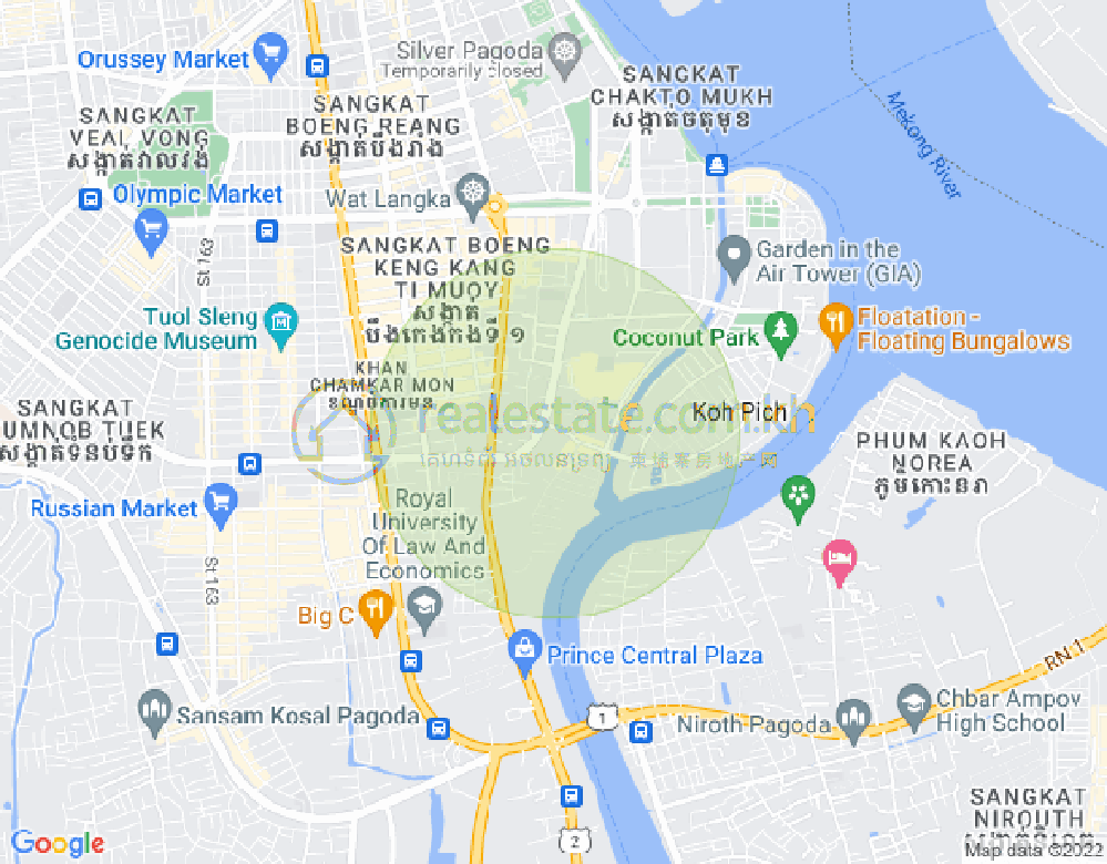 百色河分区, 占卡蒙, 金边地图