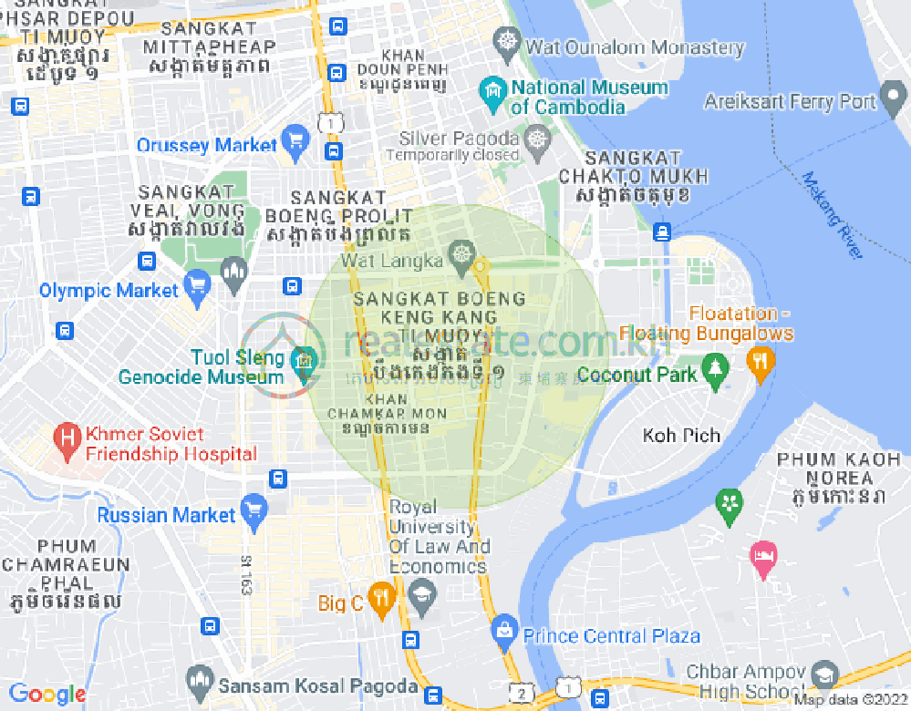 Map of BKK 1, Boeng Keng Kang, Phnom Penh