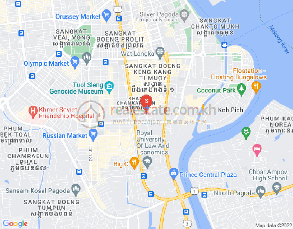 만경강1부구(BKK1), 벙껭깡, 프놈펜 지도