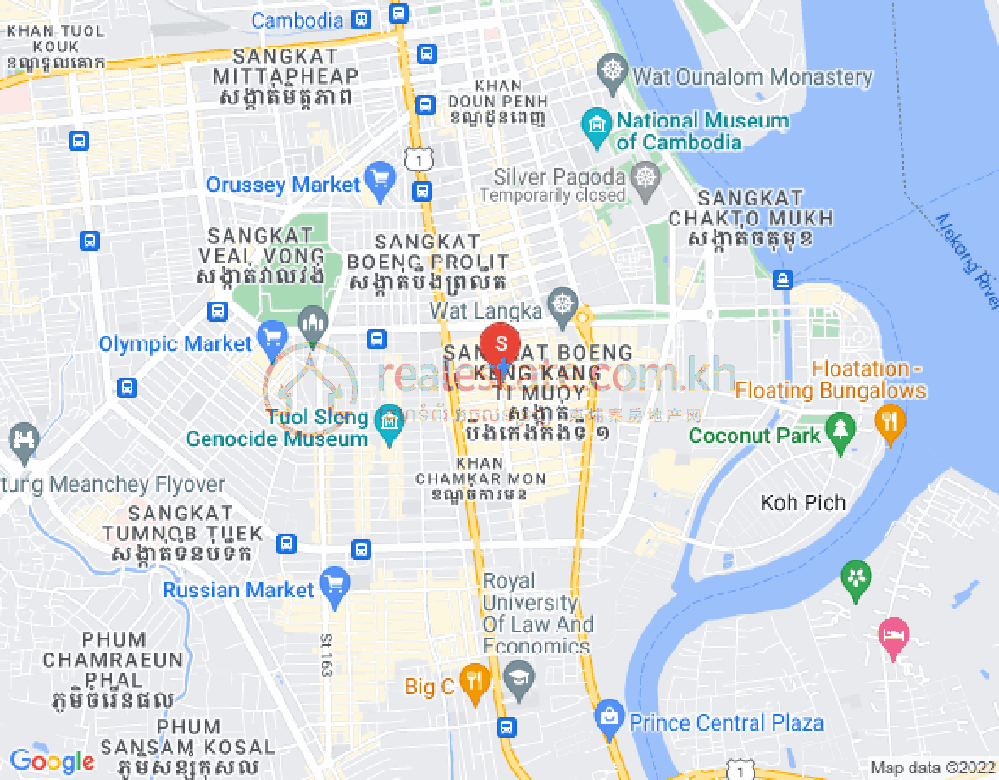 Map of BKK 1, Boeng Keng Kang, Phnom Penh