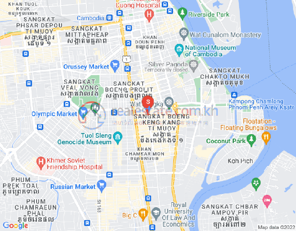 Map of BKK 1, Boeng Keng Kang, Phnom Penh