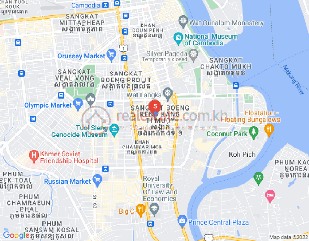 Map of BKK 1, Boeng Keng Kang, Phnom Penh