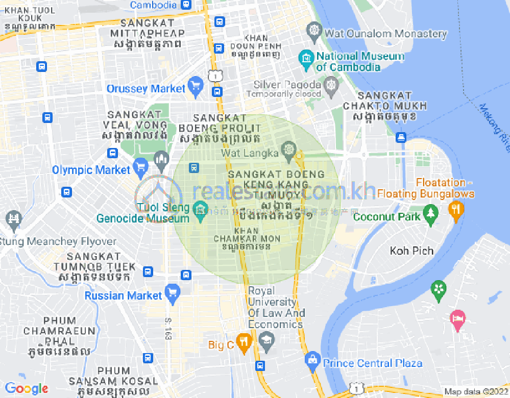 Carte de BKK 1, Boeng Keng Kang, Phnom Penh