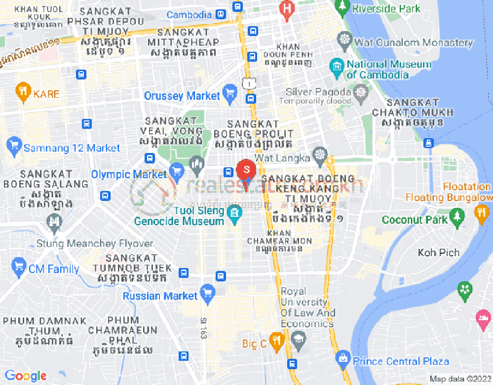 万景岗2分区（BKK2), 波哥堪, 金边地图
