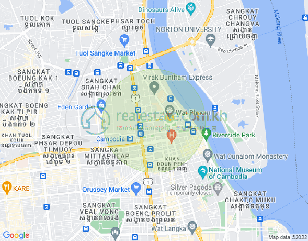Carte de Boeng Reang, Daun Penh, Phnom Penh