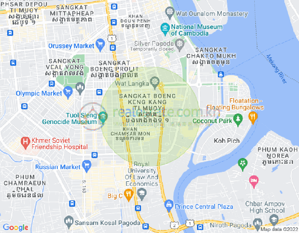 Mapa: BKK 1, Boeng Keng Kang, Phnom Penh